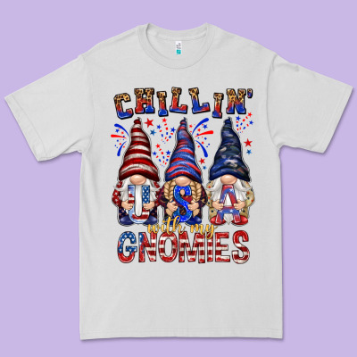Chilling With My Gnomies With Usa Premium Tee Designed By Nancycooperartshop