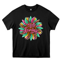 Black hello spring sunflower Heavy Core Tee - Artiststas