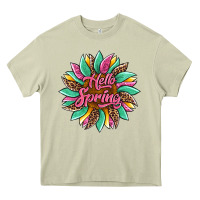 Mossy hello spring sunflower Heavy Core Tee - Artiststas
