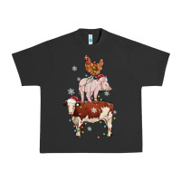 Pigment Black Merry Christmas Farm Animals Urban Heavy Tee - MaliasSmallBusiness