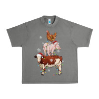 Merry Christmas Farm Animals Urban Heavy Tee | Teevron