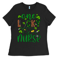 Black Leopard Glitter One Lucky Nurse Ladies Tee - Artiststas