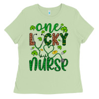 Matcha Leopard Glitter One Lucky Nurse Ladies Tee - Artiststas