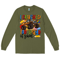Army Green i crushed 100 days of school Long Sleeve Tee - Artiststas