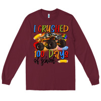 Burgundy i crushed 100 days of school Long Sleeve Tee - Artiststas