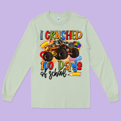 I Crushed 100 Days Of School Long Sleeve Tee Designed By Artiststas