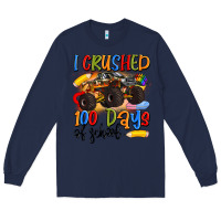Navy i crushed 100 days of school Long Sleeve Tee - Artiststas