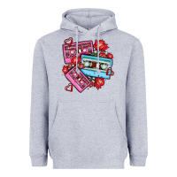 Heather Grey valentines day casette olivia Heavyweight Hoodie - OliviaCreatesArt