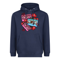Navy valentines day casette olivia Heavyweight Hoodie - OliviaCreatesArt