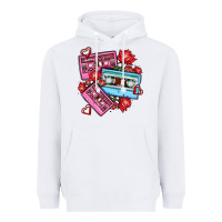 White valentines day casette olivia Heavyweight Hoodie - OliviaCreatesArt