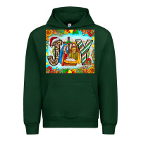 Forest Green joy jesus Urban Hoodie - CowhideDigitalArt