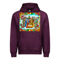 Mauve Wine joy jesus Urban Hoodie - CowhideDigitalArt