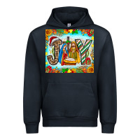 Navy joy jesus Urban Hoodie - CowhideDigitalArt
