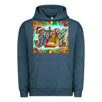 Pigment Midnight Navy joy jesus Urban Hoodie - CowhideDigitalArt
