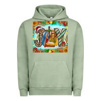 Pigment Oil Green joy jesus Urban Hoodie - CowhideDigitalArt