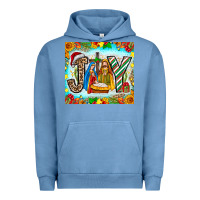 Pigment Pebble Blue joy jesus Urban Hoodie - CowhideDigitalArt