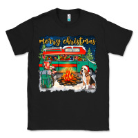 Black Merry Christmas with camper van Classic Tee - NancyCooperArtShop