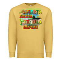 Antique Gold Fiesta siesta tequila repeat Premium Sweatshirt - FaDigitalArtStudio