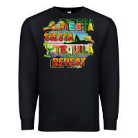 Black Fiesta siesta tequila repeat Premium Sweatshirt - FaDigitalArtStudio