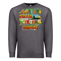 Charcoal Heather Fiesta siesta tequila repeat Premium Sweatshirt - FaDigitalArtStudio