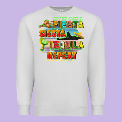 Fiesta Siesta Tequila Repeat Premium Sweatshirt Designed By Fadigitalartstudio