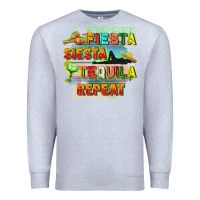 Heather Grey Fiesta siesta tequila repeat Premium Sweatshirt - FaDigitalArtStudio