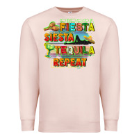 Pale Pink Fiesta siesta tequila repeat Premium Sweatshirt - FaDigitalArtStudio