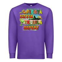 Purple Fiesta siesta tequila repeat Premium Sweatshirt - FaDigitalArtStudio