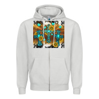 Dove Grey western crosses and sunflowers Zipper Hoodie - TumblerDesignByShophia