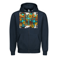 Navy western crosses and sunflowers Zipper Hoodie - TumblerDesignByShophia