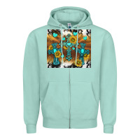Seafoam western crosses and sunflowers Zipper Hoodie - TumblerDesignByShophia