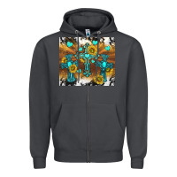 Smoke western crosses and sunflowers Zipper Hoodie - TumblerDesignByShophia