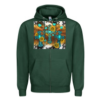 Sports Green western crosses and sunflowers Zipper Hoodie - TumblerDesignByShophia
