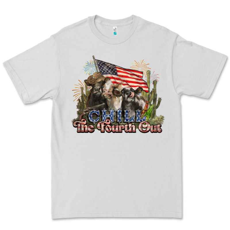 Chill The Fourth Out Cows 4th July America Premium Tee by NancyCooperArtShop | Teevron