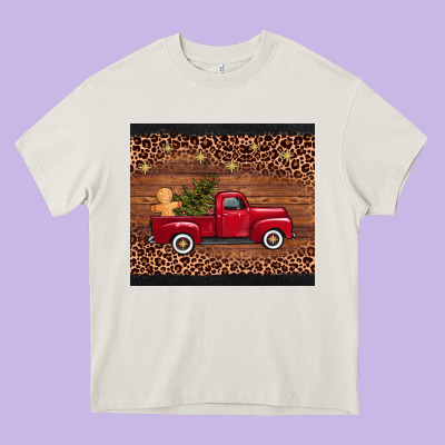 Christmas Truck Heavy Core Tee Designed By Adodesignshop