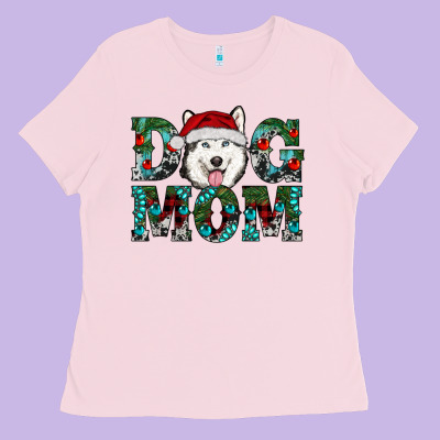 Christmas Dog Mom Husky Ladies Tee Designed By Ranaportraitstore