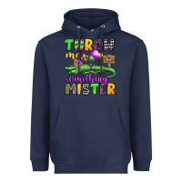 Navy throw me something mister mardi gras olivia Heavyweight Hoodie - OliviaCreatesArt