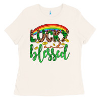 Bone Western St. Patrick's Rainbow Lucky And Blessed Ladies Tee - Artiststas