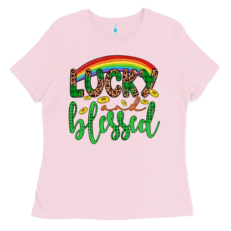 Western St. Patrick's Rainbow Lucky And Blessed Ladies Tee by Artiststas | Teevron
