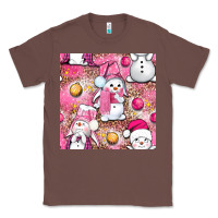 Chestnut Pink Christmas cute snowman Classic Tee - NancyCooperArtShop