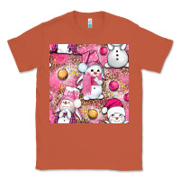 Copper Pink Christmas cute snowman Classic Tee - NancyCooperArtShop