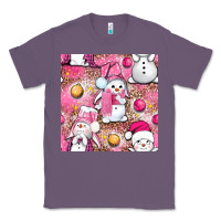 Lavender Pink Christmas cute snowman Classic Tee - NancyCooperArtShop