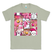 Matcha Pink Christmas cute snowman Classic Tee - NancyCooperArtShop