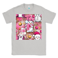 Moon Dust Pink Christmas cute snowman Classic Tee - NancyCooperArtShop