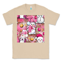 Mushroom Pink Christmas cute snowman Classic Tee - NancyCooperArtShop