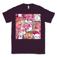 Plum Pink Christmas cute snowman Classic Tee - NancyCooperArtShop