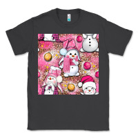 Smoke Pink Christmas cute snowman Classic Tee - NancyCooperArtShop
