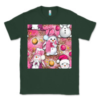 Sports Green Pink Christmas cute snowman Classic Tee - NancyCooperArtShop