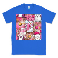 True Royal Pink Christmas cute snowman Classic Tee - NancyCooperArtShop