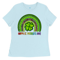 Happy St. Patrick's Day Shamrock Rainbow Ladies Tee | Teevron
